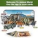 BOZOBO Africa Safari Animals Figures Toys, AR Realistic Jumbo Wild Zoo Animal Figurines, 3D Plastic Jungle Animals Playset with AR Card for Kids Plastic Educational Toys for Toddlers 3-7,8-12
