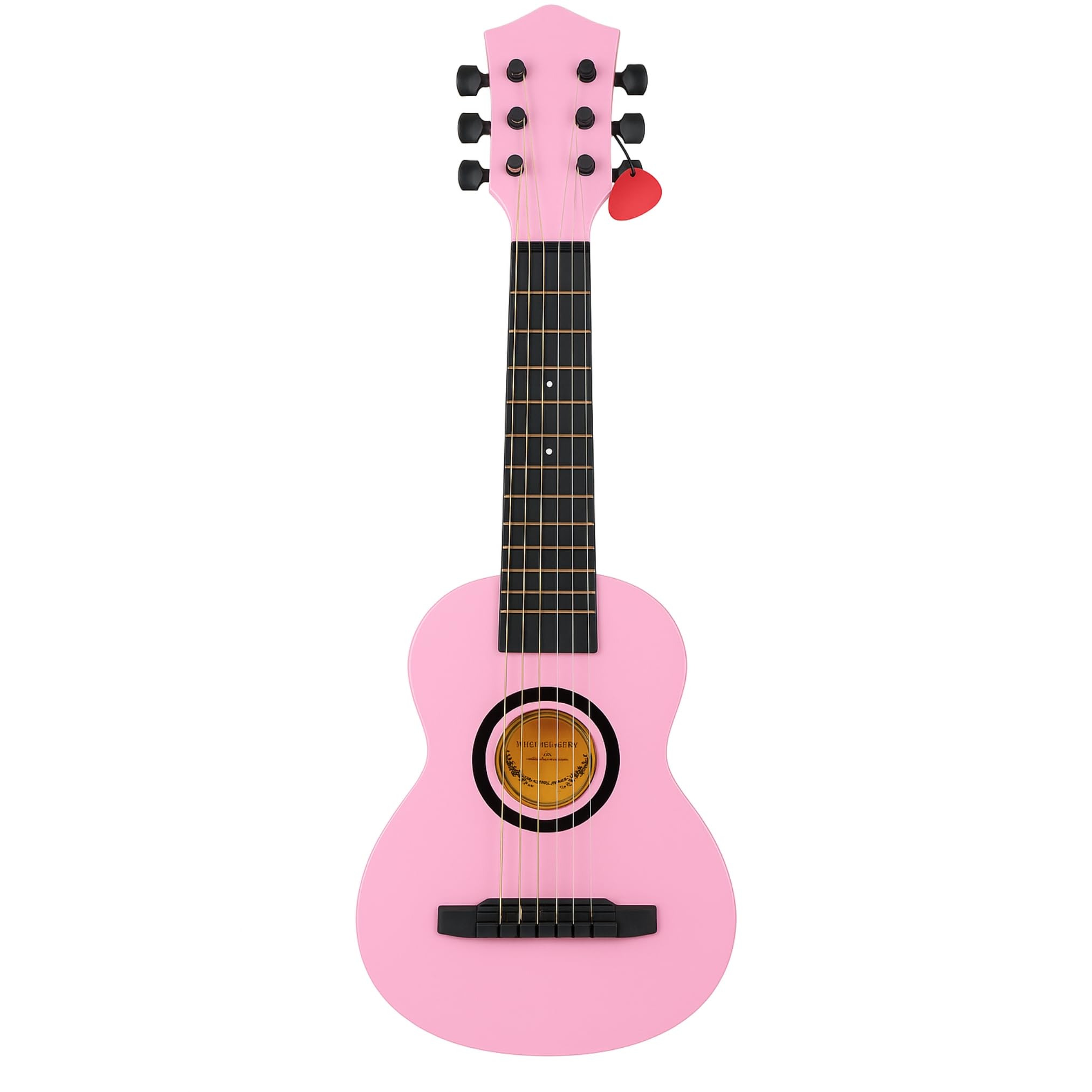 23" Acoustic Guitar, Kids 6 String Toy Guitar - Realistic Steel Strings - Beginner Practice First Musical Instrument for Children, Toddlers (Pink)