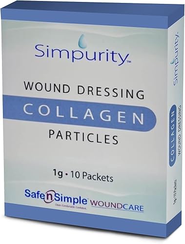 Miniatura 9 de Simpurity Almohadillas de apósito de heridas de colágeno 100% puro, vendajes de 4 x 4 para heridas, suministros médicos suaves y cómodos para el