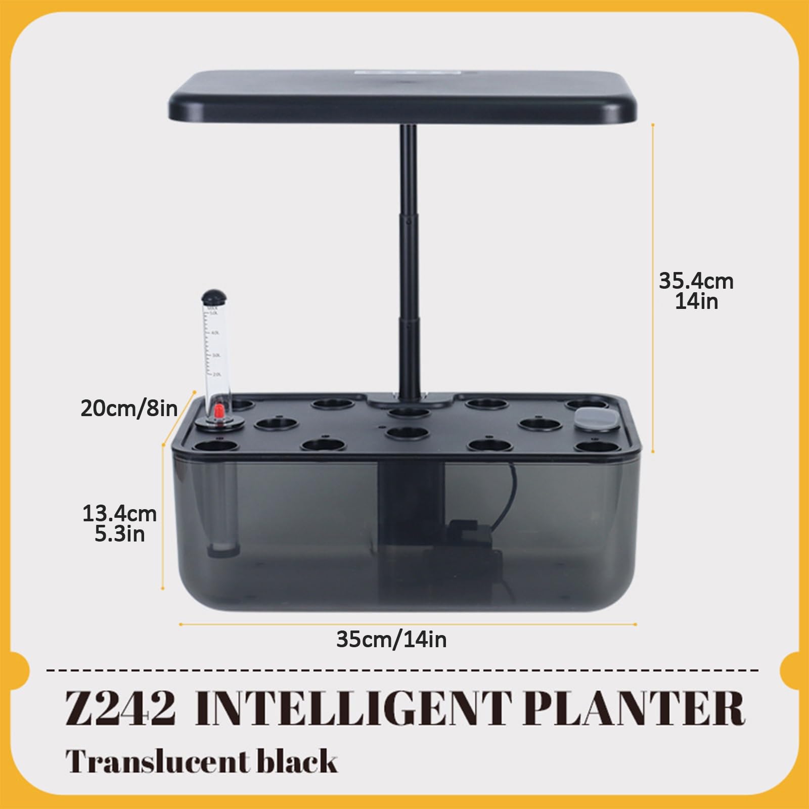 Hydroponie Kit Complet D'intérieur avec éclairage LED, Tour Hydroponique, Kit de Germination 10 Capsules, Hauteur Réglable, Kit de Tour Hydroponique Verticale D'intérieur, Noir