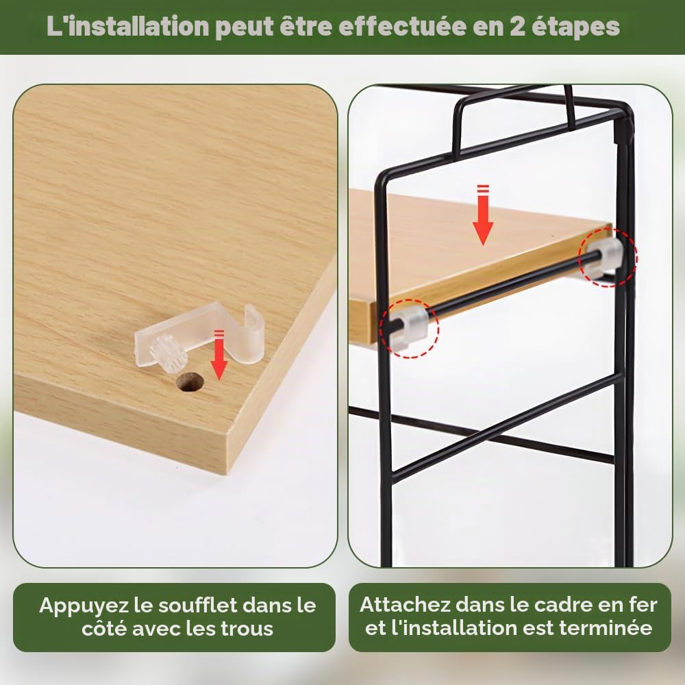 Étagère de Bureau en Bois à 2 Niveaux Étagère de Bureau Rangement Étagère de Rangement Bureau Bibliothèque de Bureau Bois pour Plantes en Pot, Cosmétiques, Livres, 37x24x16.5cm
