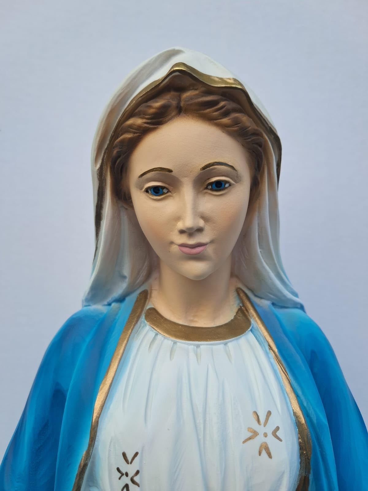 Generico ArteSacraCaravaggio Statua Madonna Miracolosa, Immacolata, realizzata in resina cm 62 (24,40 inches), per interni ed esterni, finemente decorata a mano, produzione artigianale italiana