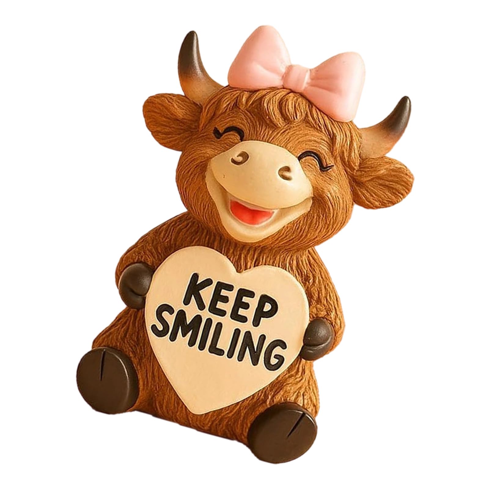 OSNIYAW Valentine's Day Highlands Cow Figures, Love Heart, Highlands Cow Gnomes, Scottish Resin Statue, Calf Lover, Valentine's Day Gift, Valentine's Day Gifts