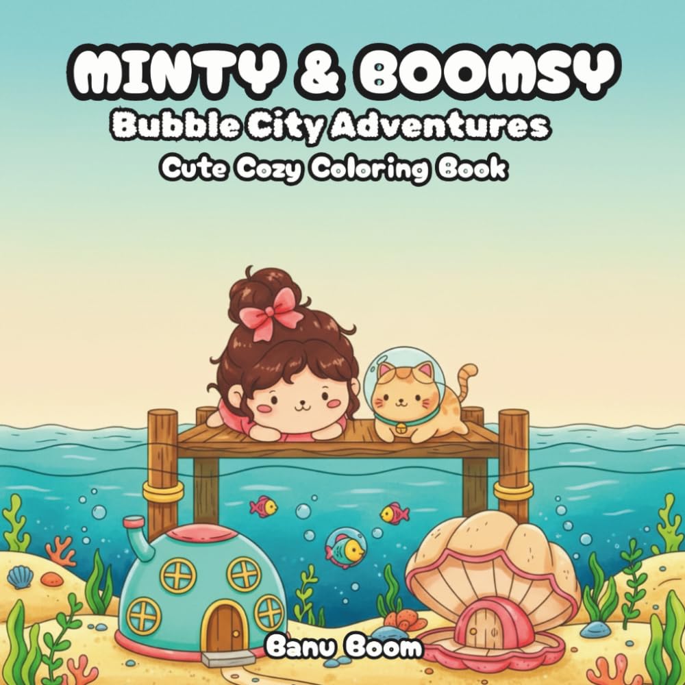 Minty & Boomsy: Bubble City Adventures: Cute Cozy Coloring Book for Kids, Teens & Adults (Minty & Boomsy Cozy Adventures Coloring Books)