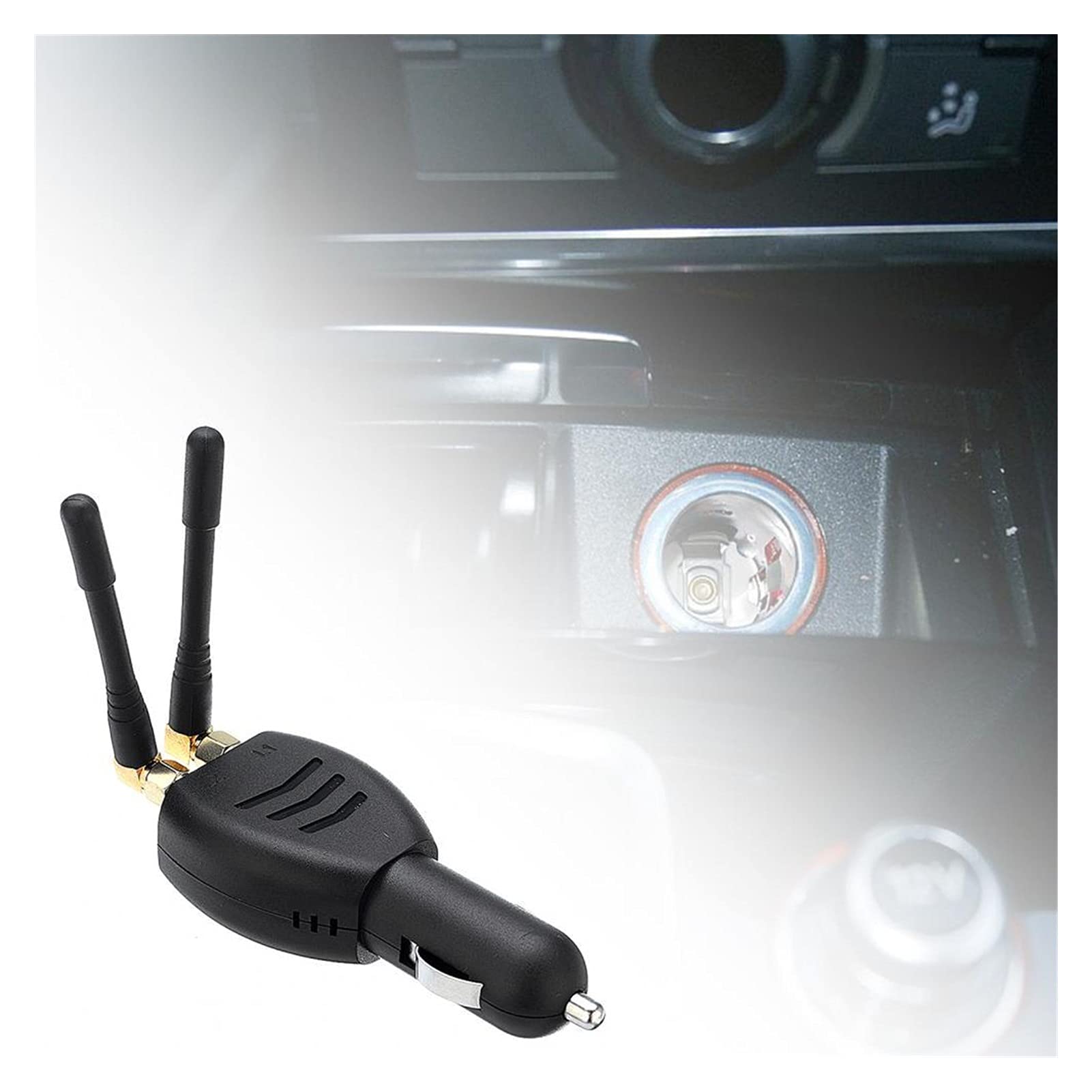 Automóviles universales Antenna Solo O Dual Antena CUCHER Compact Compact Anti Tracker Lighter Compatible for Accesorios DE VEHÍCULOS Antena(Dual Antenna)