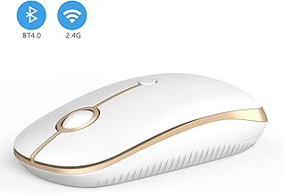 2.4GHz Wireless Bluetooth Mouse, Jelly Comb Dual Mode Slim Wireless Mouse with 2400 DPI Compatible for PC, Laptop, Mac, Android, Windows (White and Gold) - coolthings.us