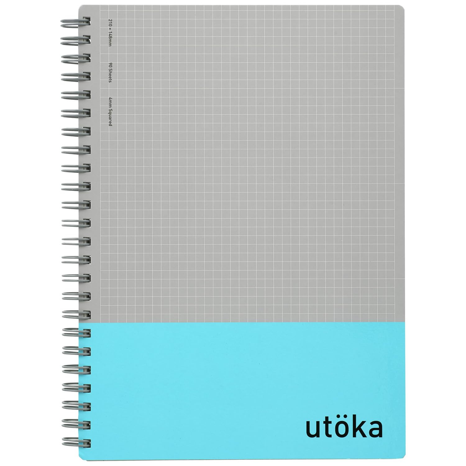 Maruman N460-52 Utoka A5 Notebook, Ring Notebook, 0.2 inch (4 mm) Ruled, Light Blue