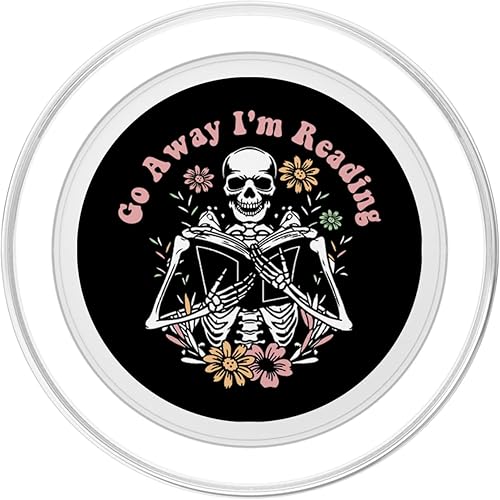 Miniatura 2 de Funny Go Away I'm Reading Skeleton Reading Book PopSockets MagSafe PopGrip para iPhone