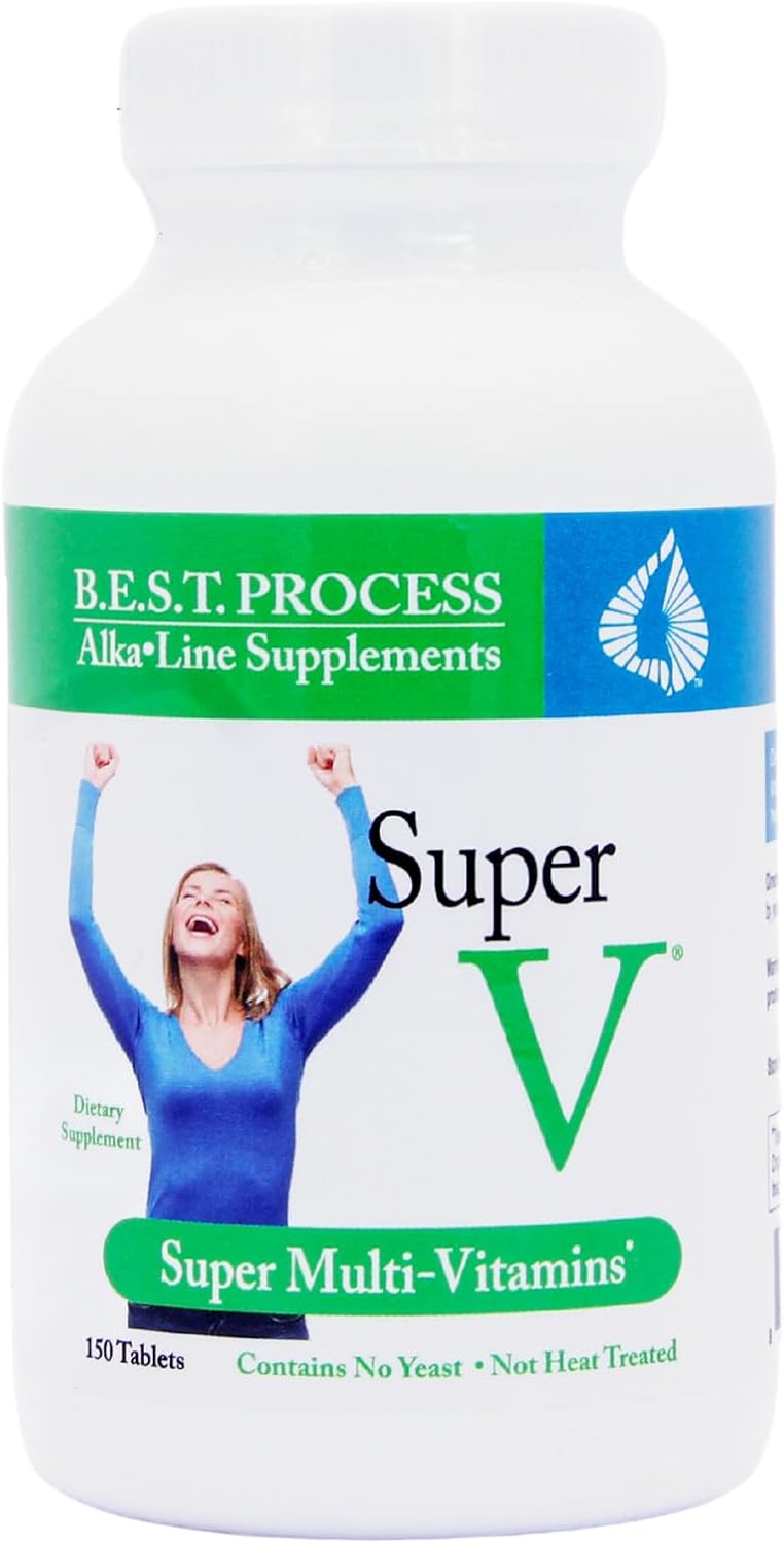 SuperV (2 Pack) Best Process AlkaIine — Energizing & Detoxifying Multivitamin — Vitamins & Minerals with Digestive Enzymes, Superfoods and Herbs