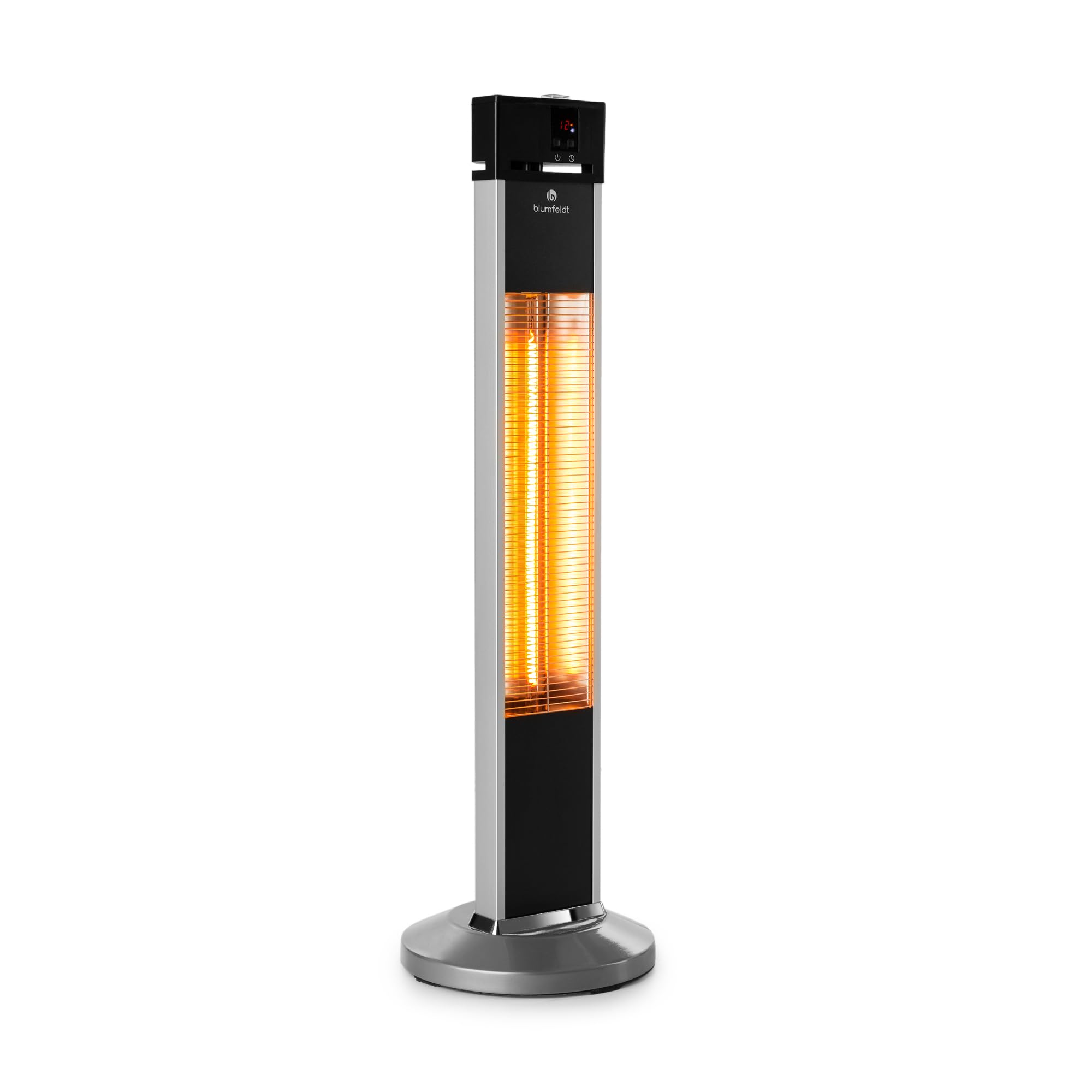 Klarstein Radiador Electrico Bajo Consumo, Calefactor para Patio o Terraza de 2000W, con Mando, Radiadores Bajo Consumo Electricos, Eficiencia IP34, Calefactores Jardín, para Exterior
