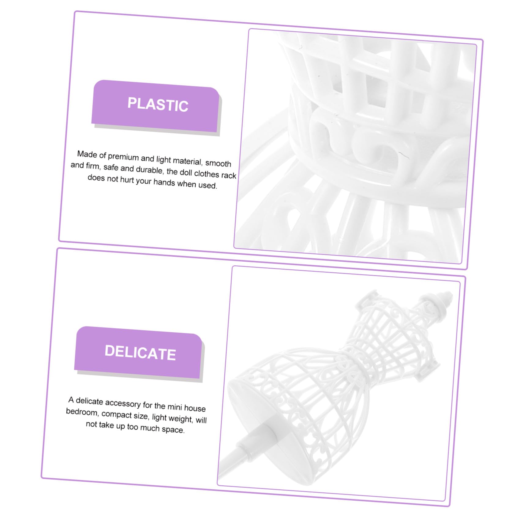 Didiseaon 6 Mini Manichini Supporto per Vestiti Bambole Resistente Leggero Materiale Sicuro Esposizione Maglie Gioielli
