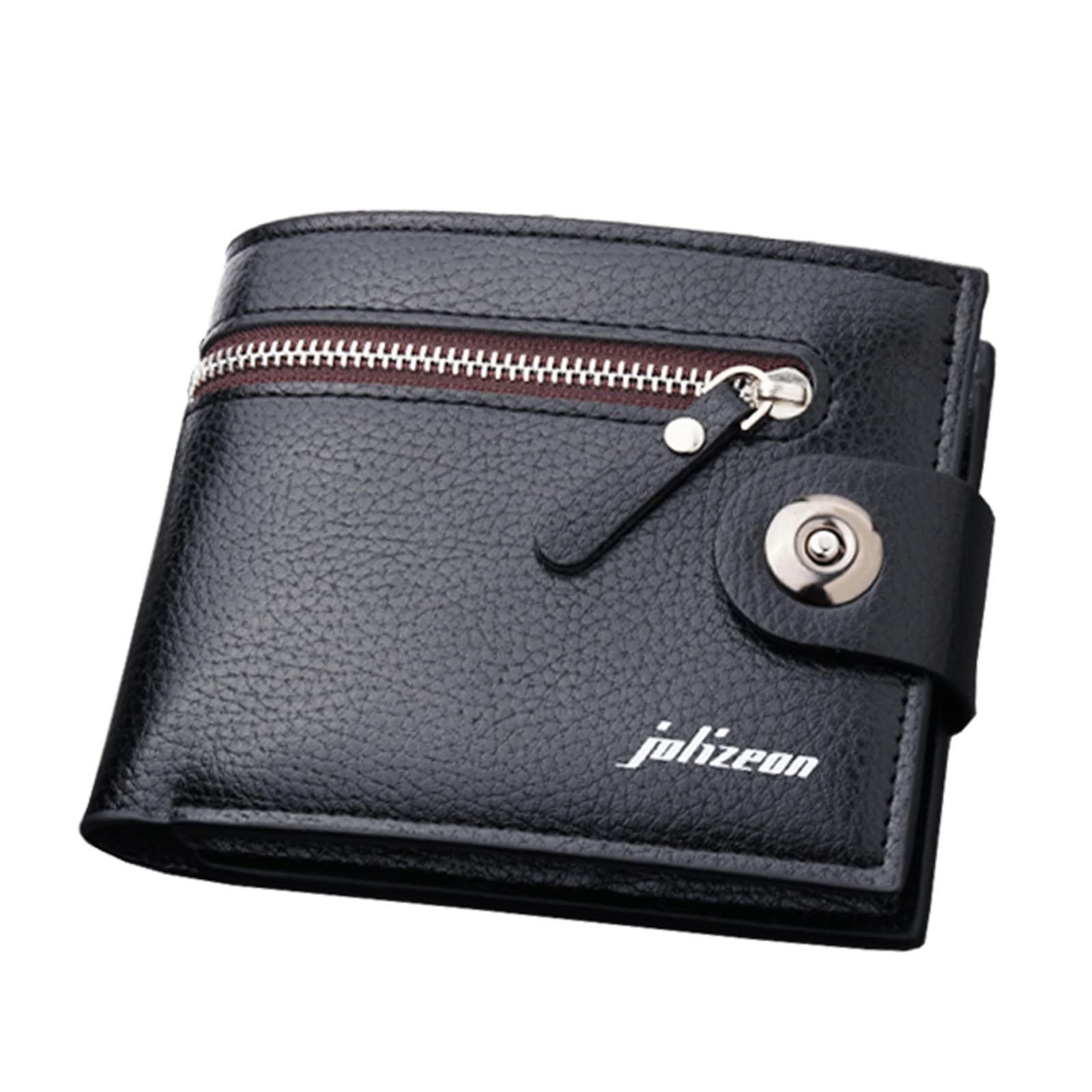 Long Wallet for Men Solid Color Business Men Hasp Purse Multiple Card Slots Clutch Bag (Black, One Size)