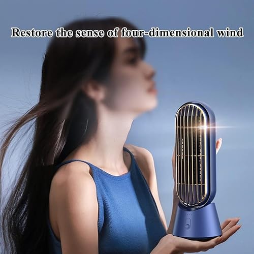Miniatura 4 de Ventilador de torre silencioso, ventilador oscilante de cabeza oscilante de 90, ventilador de escritorio silencioso recargable por USB para