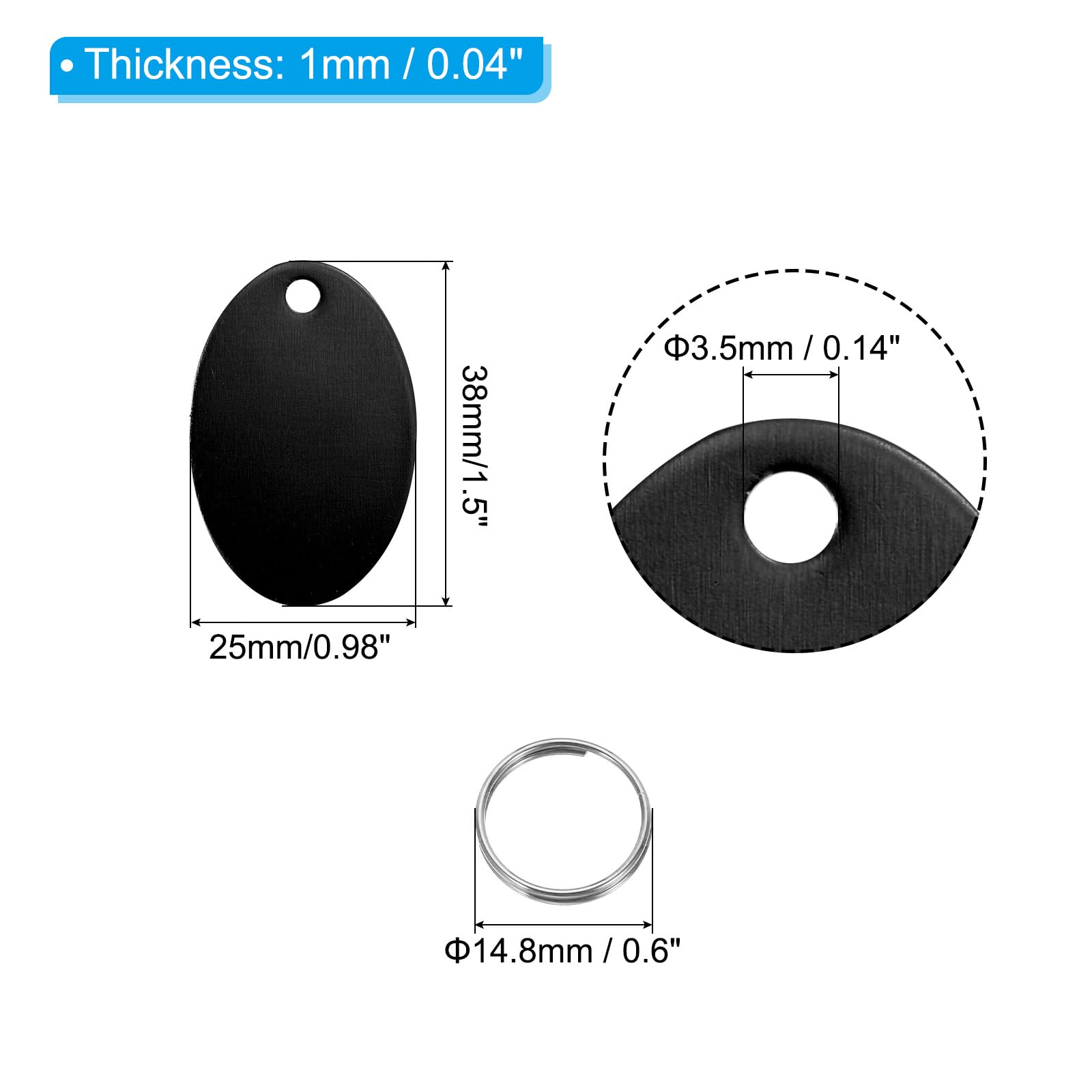 PATIKIL Aluminum Stamping Blanks 1.5 x 1 Inch - Image 2