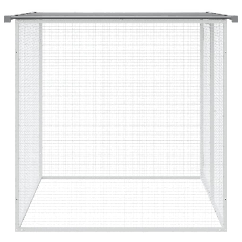 Homgoday Jaula para gallinero con techo gris claro, 103 x 98 x 90 cm, acero galvanizado, gallinero y corral, jaula para gallinas, patos, conejos, perros, jaula para aves de corral