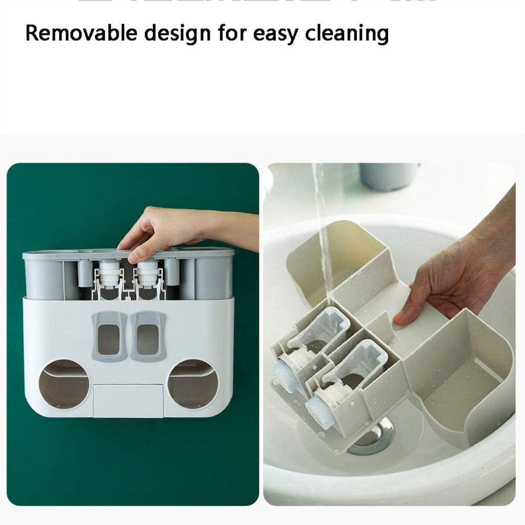 Toothbrush Holder, Wall Mounted Automatic Toothpaste Dispenser(E)