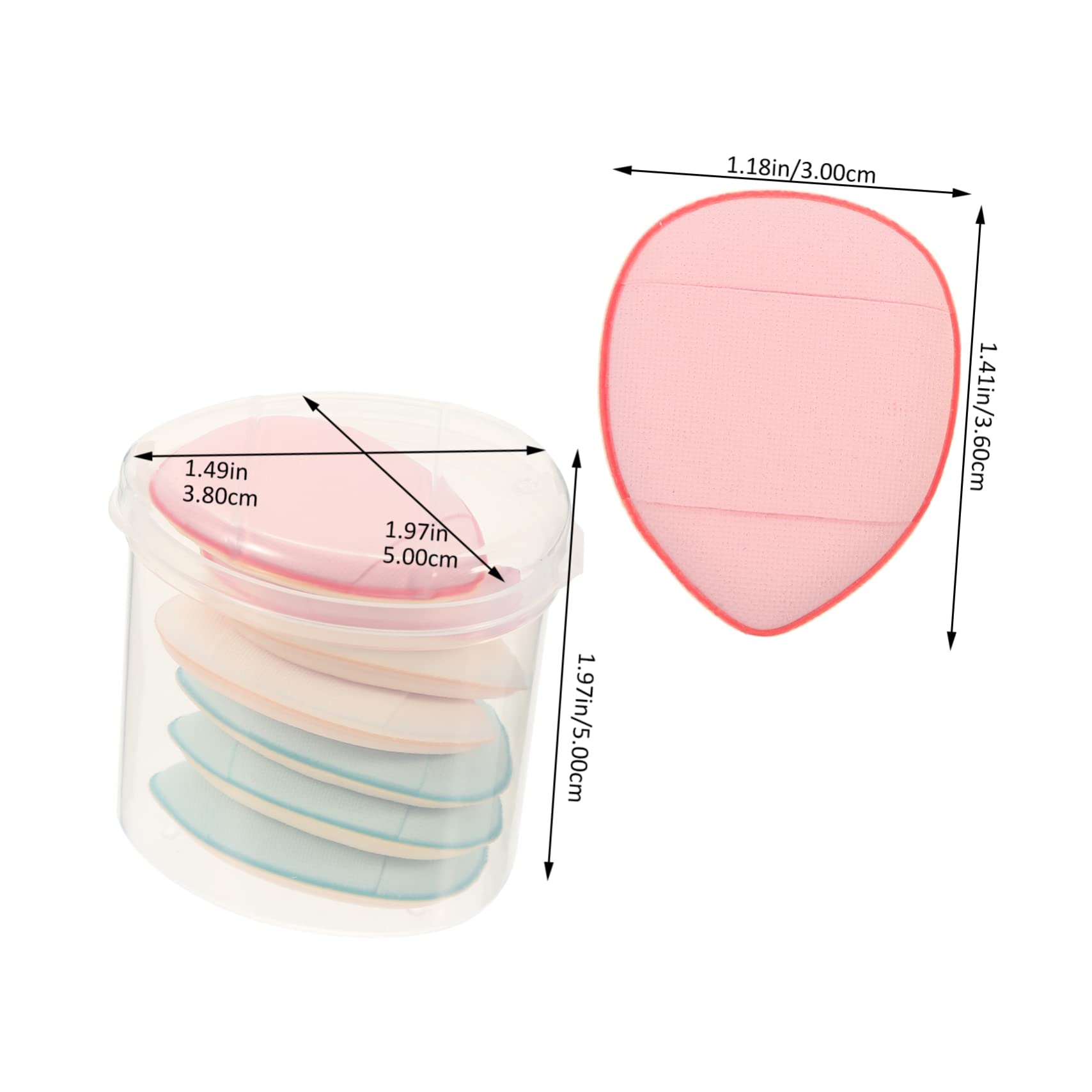 Healeved 7pcs Mini Makeup Puff Face Powder Puff Soft Sponge Reusable Beauty Tool Random Color