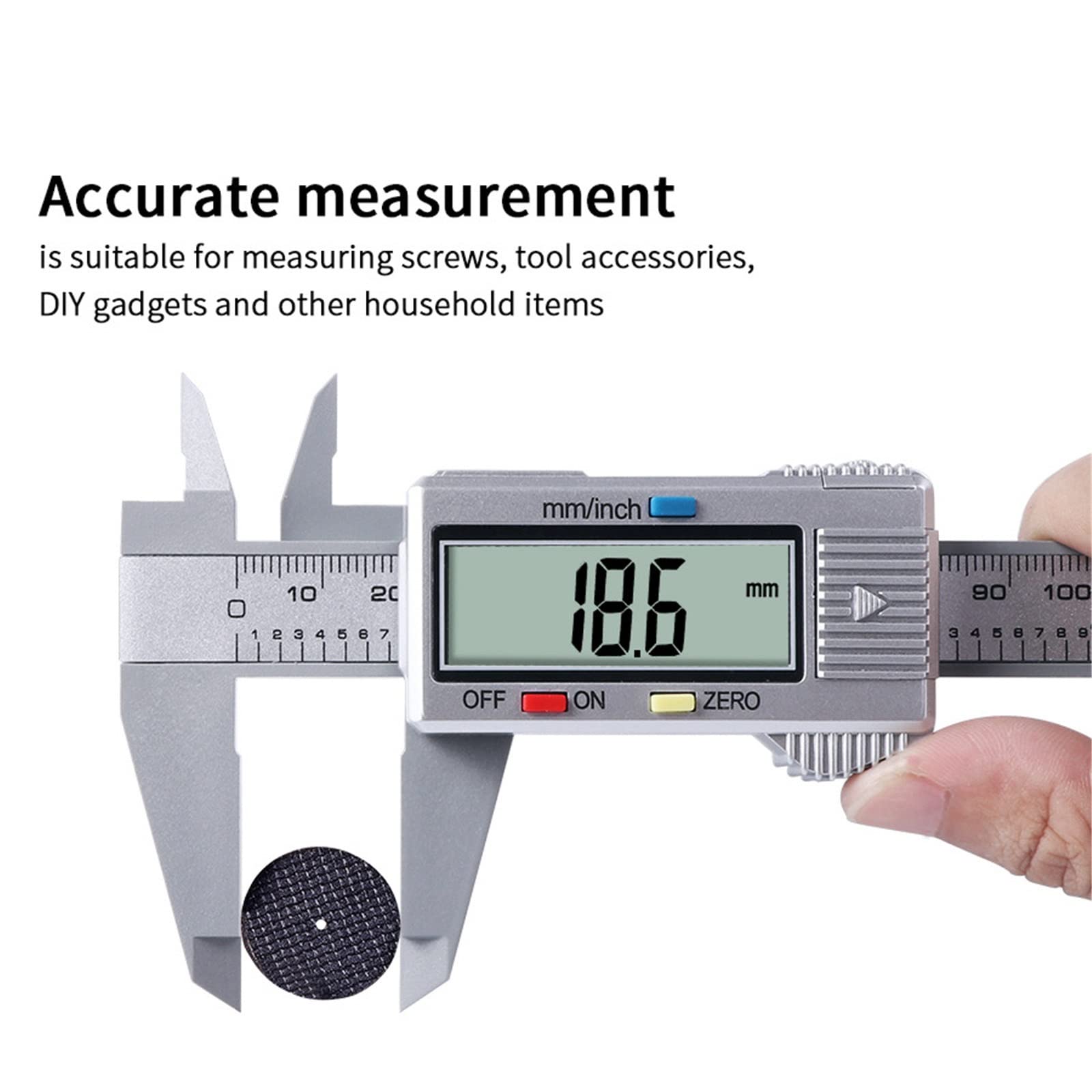 Calibrador Electrónico Digital De 150 Mm con Pantalla Grande De 6 Pulgadas para Uso Doméstico E Industrial.,Silver-0-150mm
