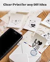 Vista 6 de Phomemo Papel Térmico Autoadhesivo Blanco, Etiqueta Adhesiva Brillante Imprimible para Phomemo M02/M02 Pro/M02S/P2S/M03/M04S Mini Impresora