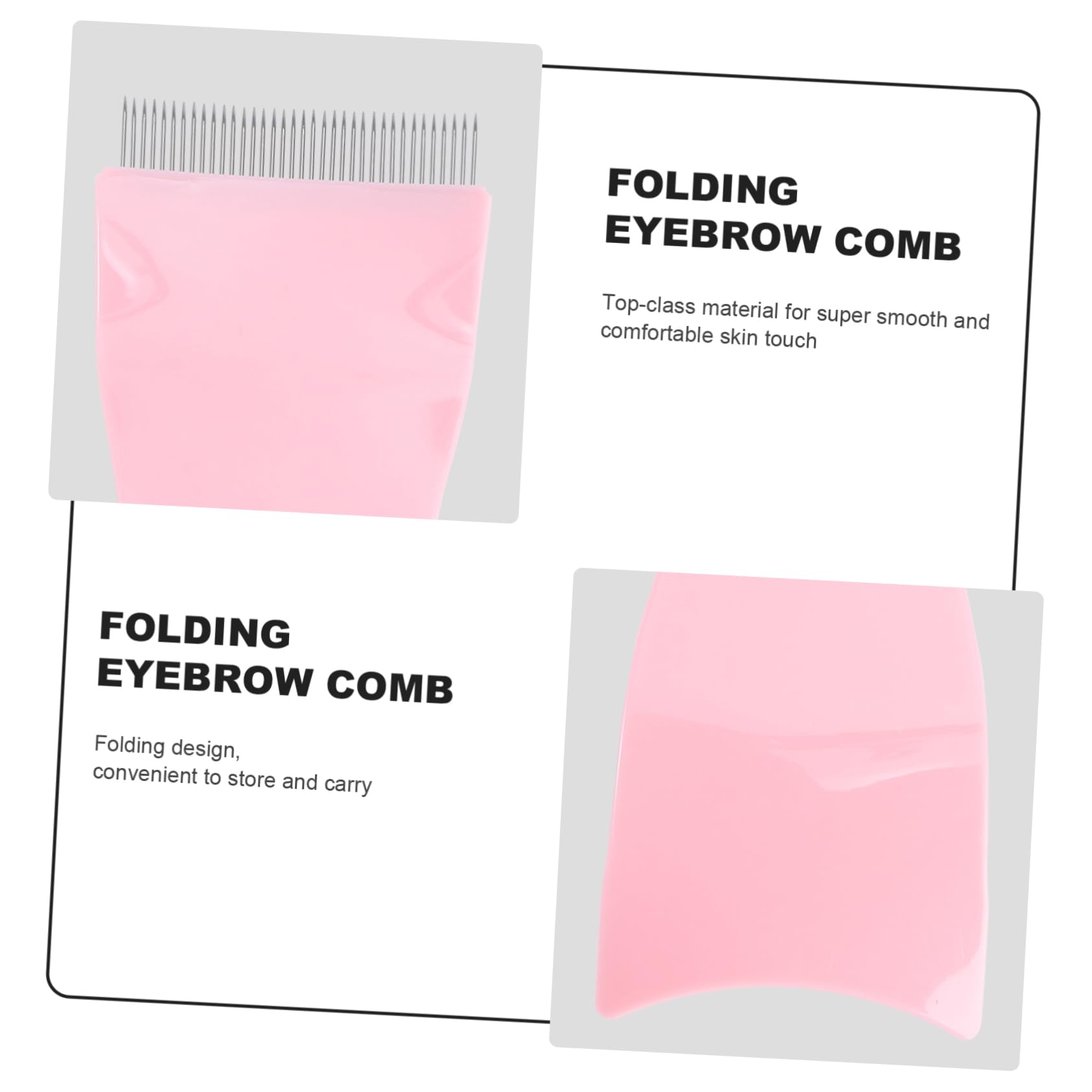 FRCOLOR Folding Steel Needle Brow Comb Eyebrow Brush Comb Set Grooming Kit for Women Perfect for Home or Salon Use