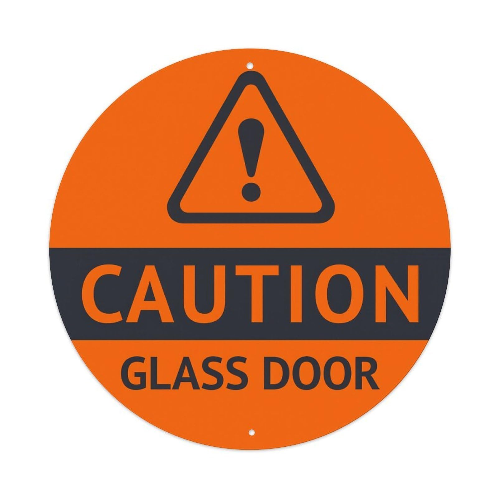 Caution Glass Door Sign Pattern Metal Tin Sign Vintage Garden Bedroom Cafe Bar Man Cave Home Wall Decor Metal Poster 8x8 inches