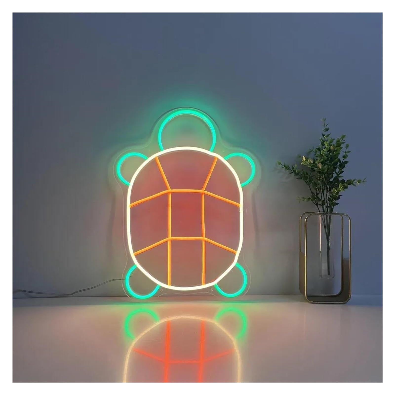 SHOUXI Sign Lamp Turtle Neon Signs, USB Powered Turtle Neon Lights Suitable for Club Bistro Window Decor Business Neon Lights 28cmx42cm(B)