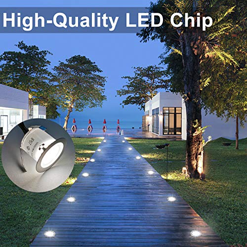 Bojim Recessed LED Deck Lights Kit, 4000K Natural White 12V Low Voltage Waterproof IP67, In Ground Lighting for Pool Stair, Step, Bathroom, Garden, Patio and Landscape, Indoor and Outdoor (Pack of 16)
