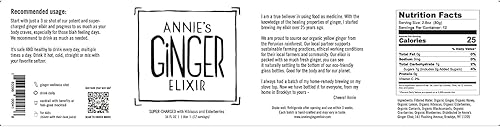 Miniatura 6 de Annie's Ginger Elixir, 34 onzas, inyección tónica orgánica pura y natural, la limpieza digestiva aumenta la defensa inmunológica, la salud y el