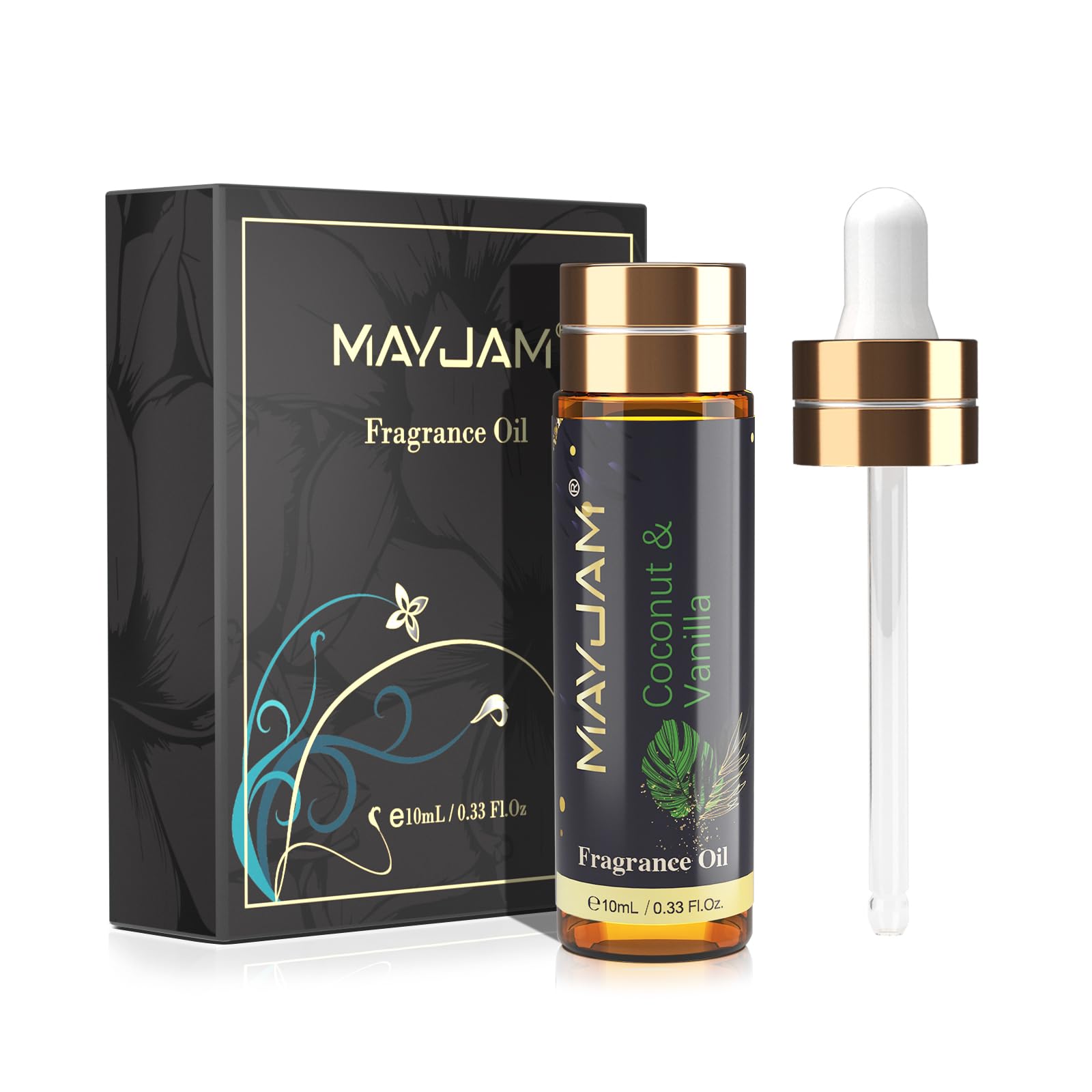 MAYJAM Olio Essenziali di Cocco e Vaniglia 10ML, Olio Di Fragranza Premium Per Diffusori di Olio Essenziali, Aromaterapia, Casa, Bruciatore Di Olio