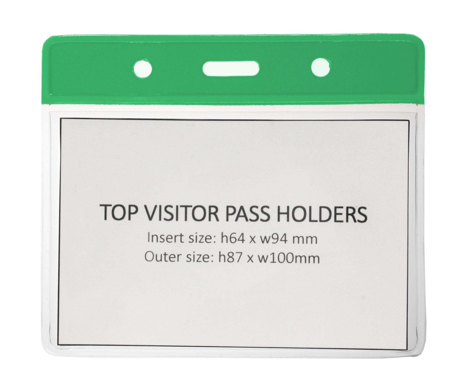 Customcard Ltd ID Badge Pocket Plastic Vinyl Wallet Pouch 60x90mm, Green Header, Flexible, Full Coverage Card Holder - Image 3