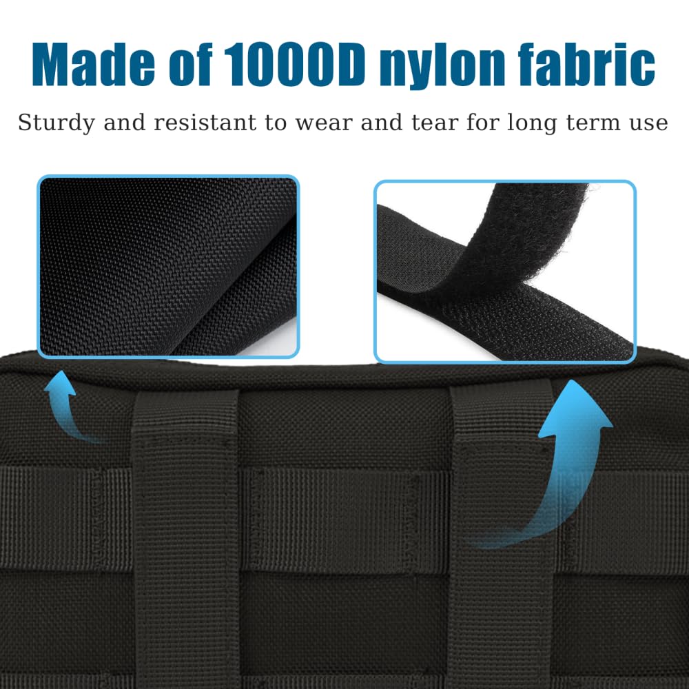 DONGKER Dog Harness Molle Pouch,1000D Nylon Tactical Dogs Saddlebag with Reflective Strip Design for Carrying Dog Leash Treats Poop Bags Keys & More - Image 2