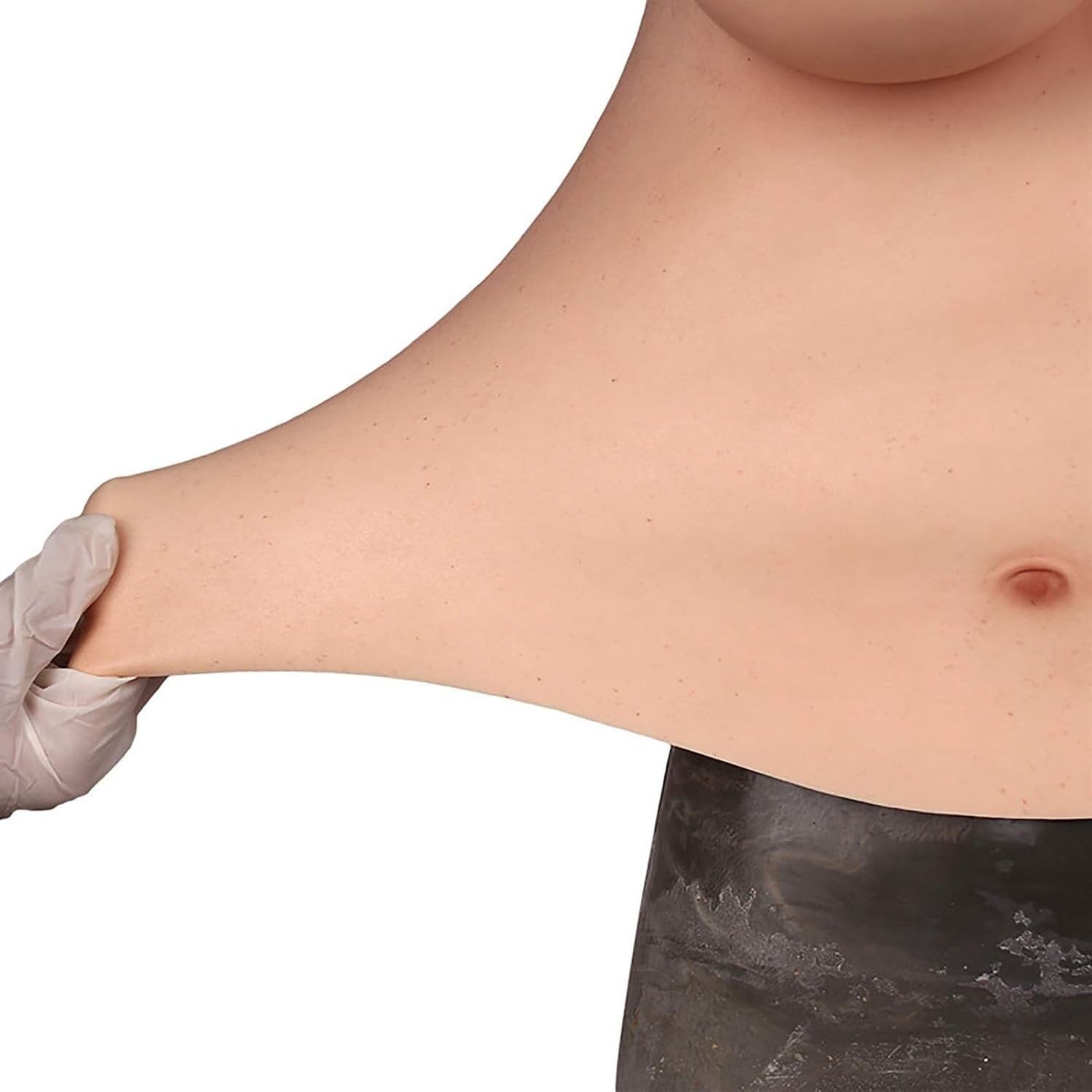 Placca pettorale in Silicone Mezzo Busto con Scollo Rotondo, Forma Seno Finta riempita in Gel Liquido per Crossdressing, Drag Queen, Post-Mastectomia e transgen, G Cup-A, G Cup-A