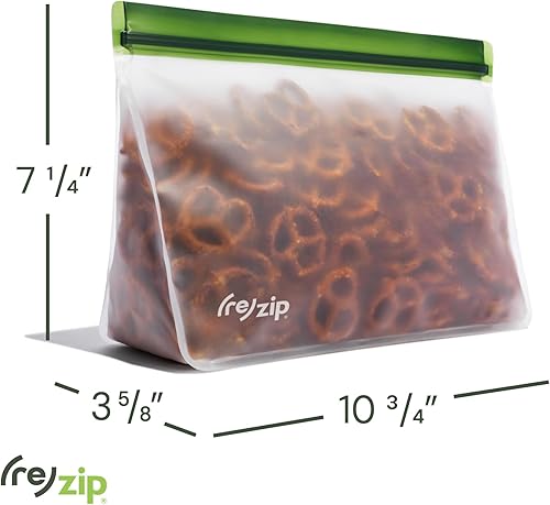 Miniatura 10 de rezip Bolsa de almacenamiento de alimentos reutilizable de 8 tazas  Sin BPA, grado alimenticio, a prueba de fugas, apta para congelador y