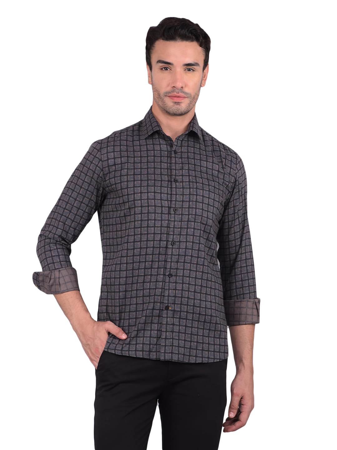 Crimsoune Club Men's Black Checked Shirt-picture-35