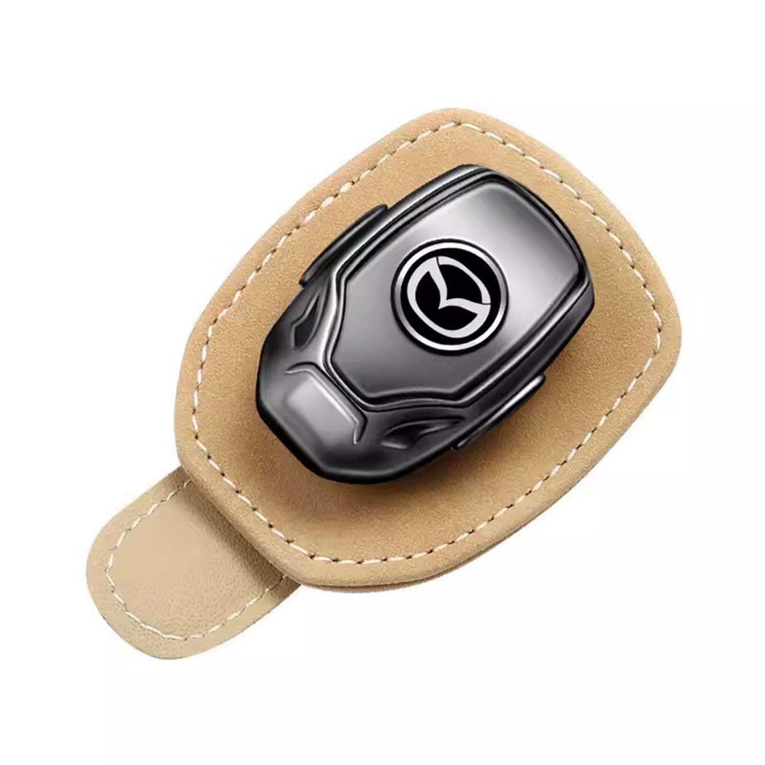 Portagafas de Coche para Mazda 2 3 5 6 MX5 MX30 CX30 CX5 CX50,Soporte de Gafas de Sol Multifuncional Elegante Accesorios Coche Interior,A-Beige
