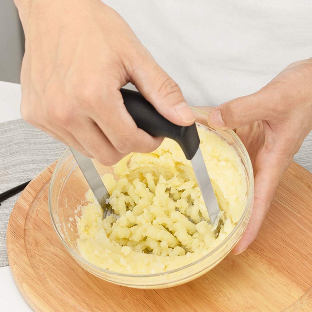 Schiaccia Patate, Pressa Per Patate Antiaderente, Schiacciapatate Dell'acciaio Inossidabile, Con Manico Per Appendere Purè Di Patate, Marmellate, Verdure E Frutta (Argento