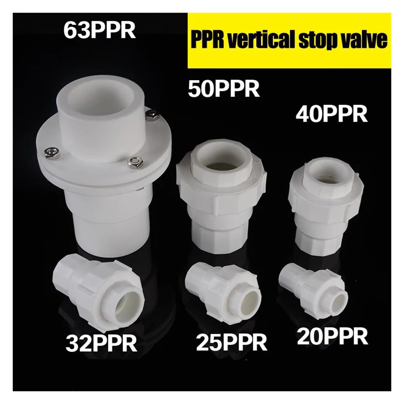 Válvula de retención PPR de 1 pulgada, DN25, unidireccional, sin retorno for sistema de tuberías de agua, adaptador de montaje de plomería de plástico 20/25/32/40/50/63m(DN50)