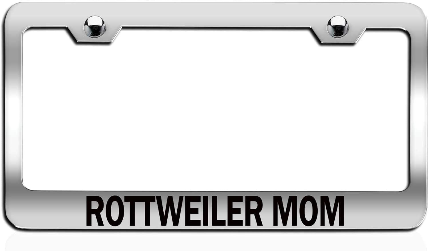 Makoroni - Rottweiler MOM Mom Mothers Day Chrome Steel Auto SUV License Plate Frame License Tag Holder