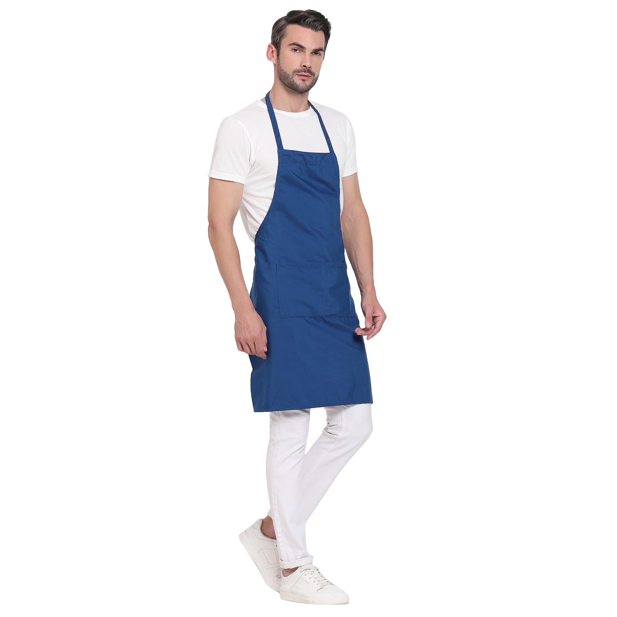uniformer RedStar - Paquete de 2 delantales unisex para cocina para hombres y mujeres, perfectos para la cocina del hogar, restaurante, cafetería, cocina, bar, salón, barbería (azul, 2 piezas)