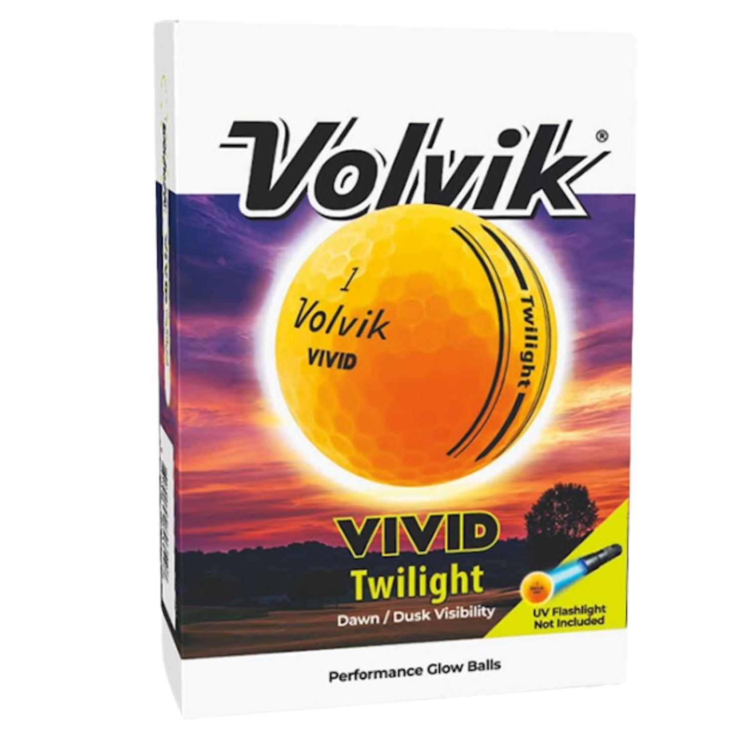 Volvik Vivid Twilight Glow in the Dark Golf Balls (Balls Only, Orange)