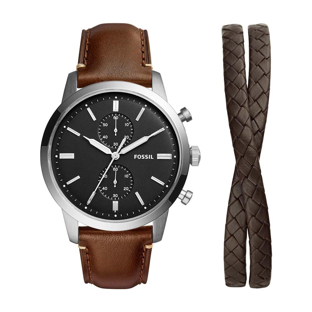FOSSIL Townsman Watch for Men, Chronograph Movement with Stainless Steel or Leather Strap