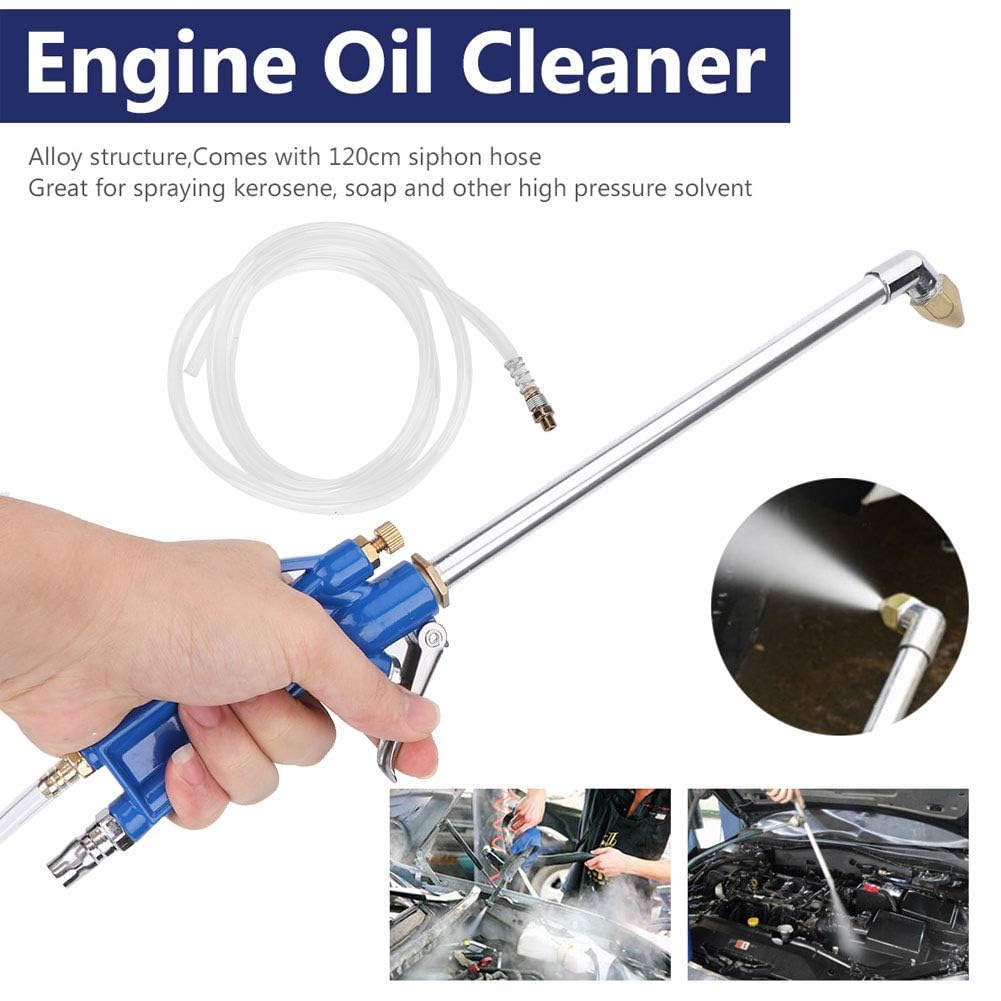 Agatige Cleaning Gun, 15.7 Inch Air Blow Gun Pneumatic Engine Cleaning Gun with 1.2m Hose, Universal Car Engine Cleaner Tools Auto Water Cleaning Nozzle Hose Wash Spray Kit for Automobile Engine