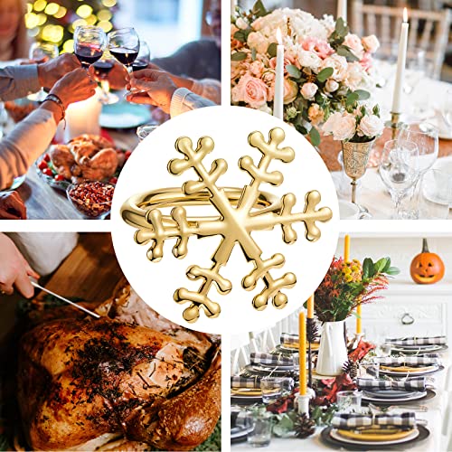 Aw Bridal Wedding Napkin Rings Set Of 12 - Snowflake Fall Napkin Rings Holder For Holiday Table Decor, Dinner Party, New Year's Even Party, Easter #TOP6