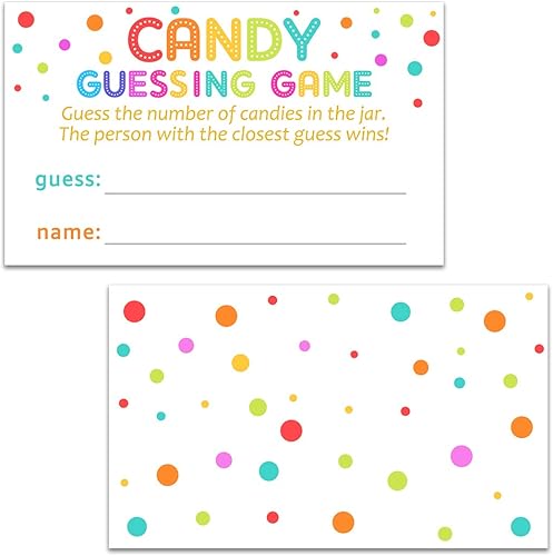 Miniatura 2 de 60 tarjetas de juego de adivinanzas de caramelo - Adivina cuántos en el tarro - Colección de fiesta de baby shower