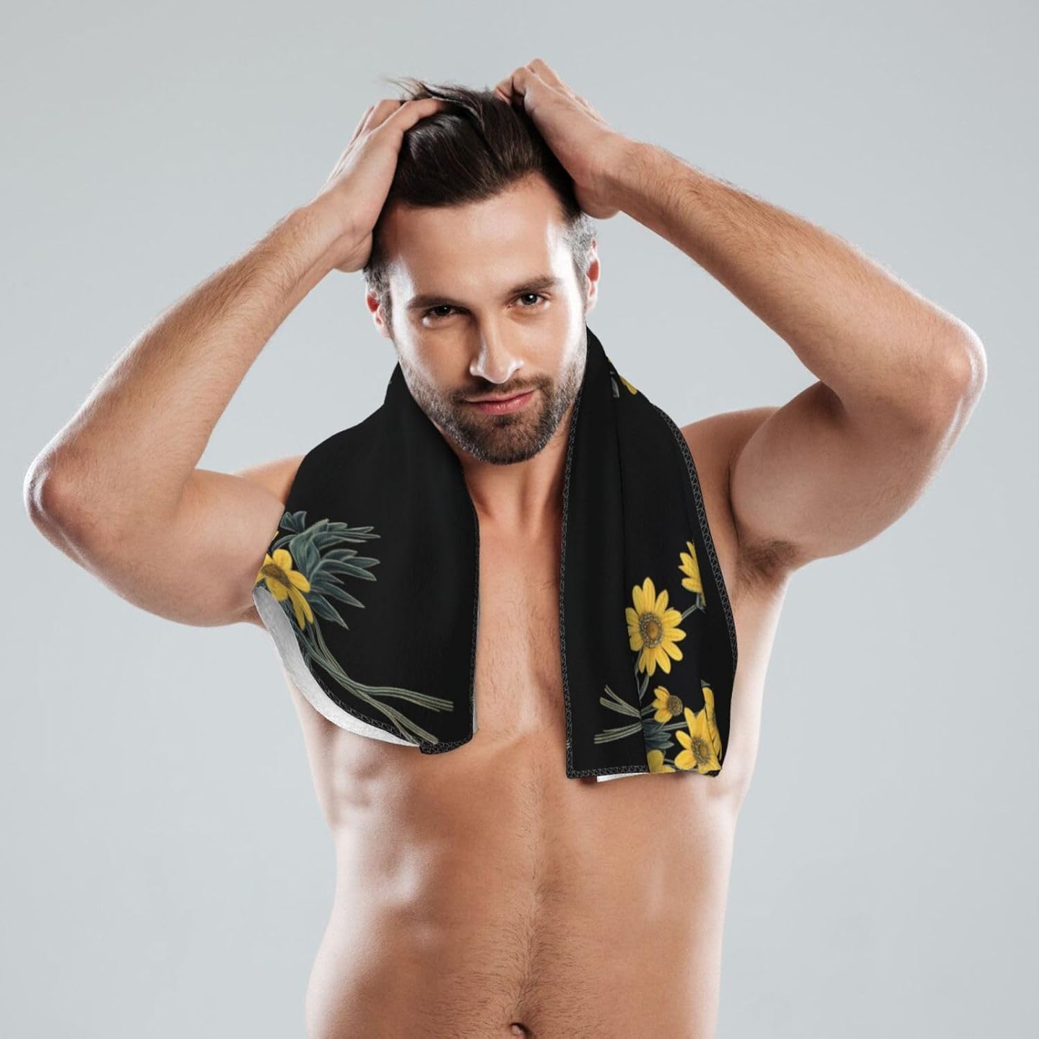 Daisy Flower Pattern Print Hand Towels for Kitchen, Decorative Bathroom Towels Decor Farmhouse Cute for Men Women Gifts