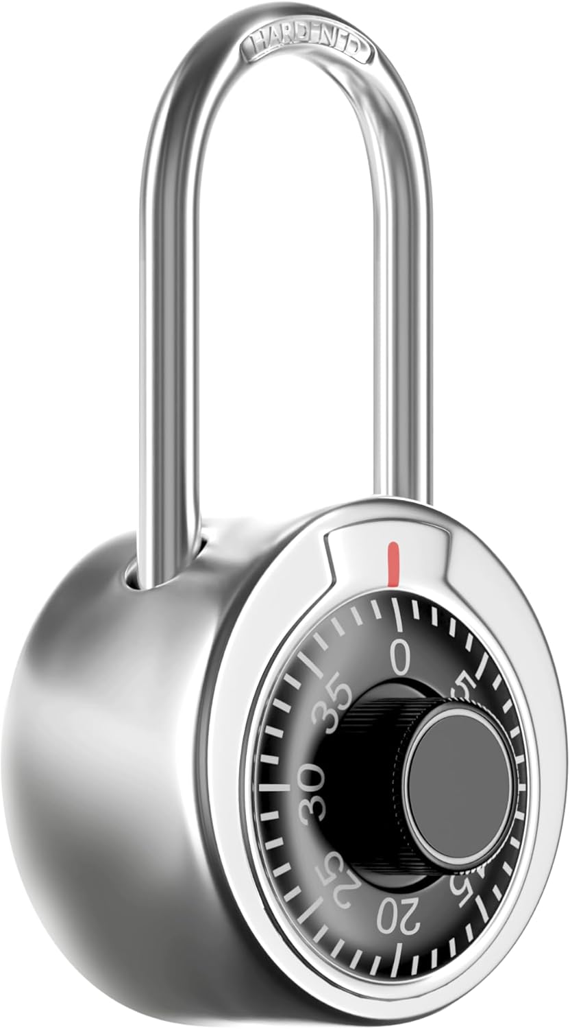 FIGODE® Locker Lock, 2 in. Combination Lock, Keyless Long Padlock for Gym and School Lockers, Black Dial Lock, 5 Pack