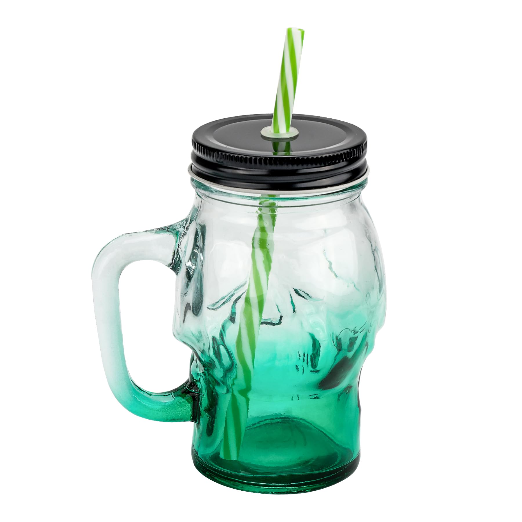 Halloween-Geisterbecher Aus Glas, 473 Ml, Mit Bambusdeckel & Strohhalm – Bruchsicher, Spülmaschinengeeignet