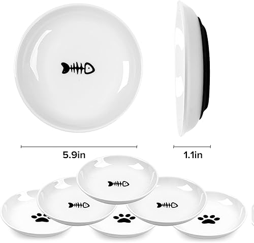 Miniatura 2 de Cuencos para gatos, sin derrames, con bigote y fatiga para gatitos, con silicona antideslizante, platos de cerámica para gatos, agua y húmedos y