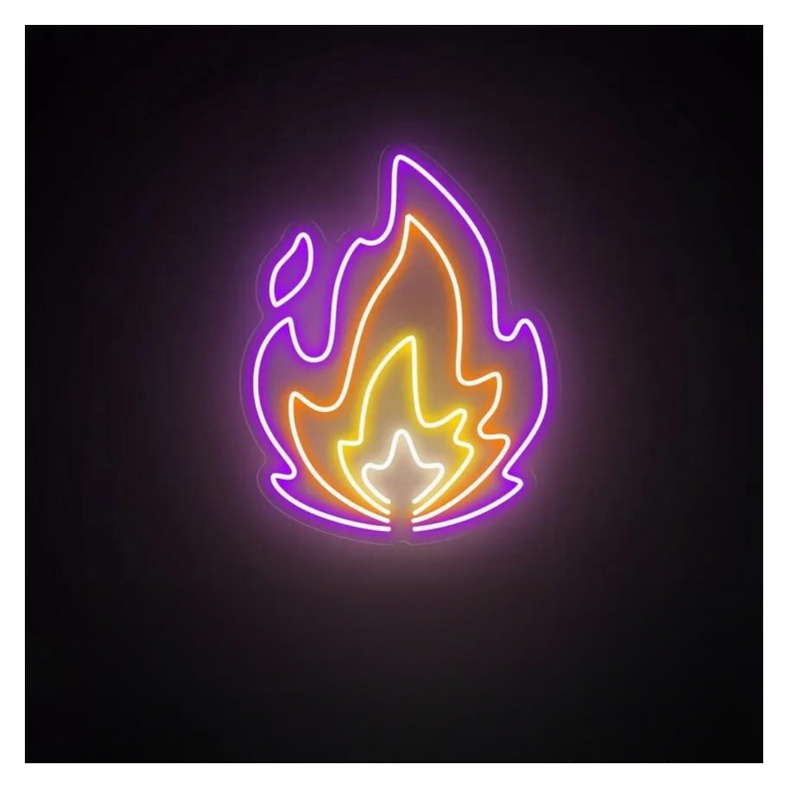 LEMST Signs Lamp Fire Neon Signs USB Powered, Adjustable Brightness Neon Lights Flame Suitable for Bistro Party Decor Flame Neon Light(F,26cmx35cm)