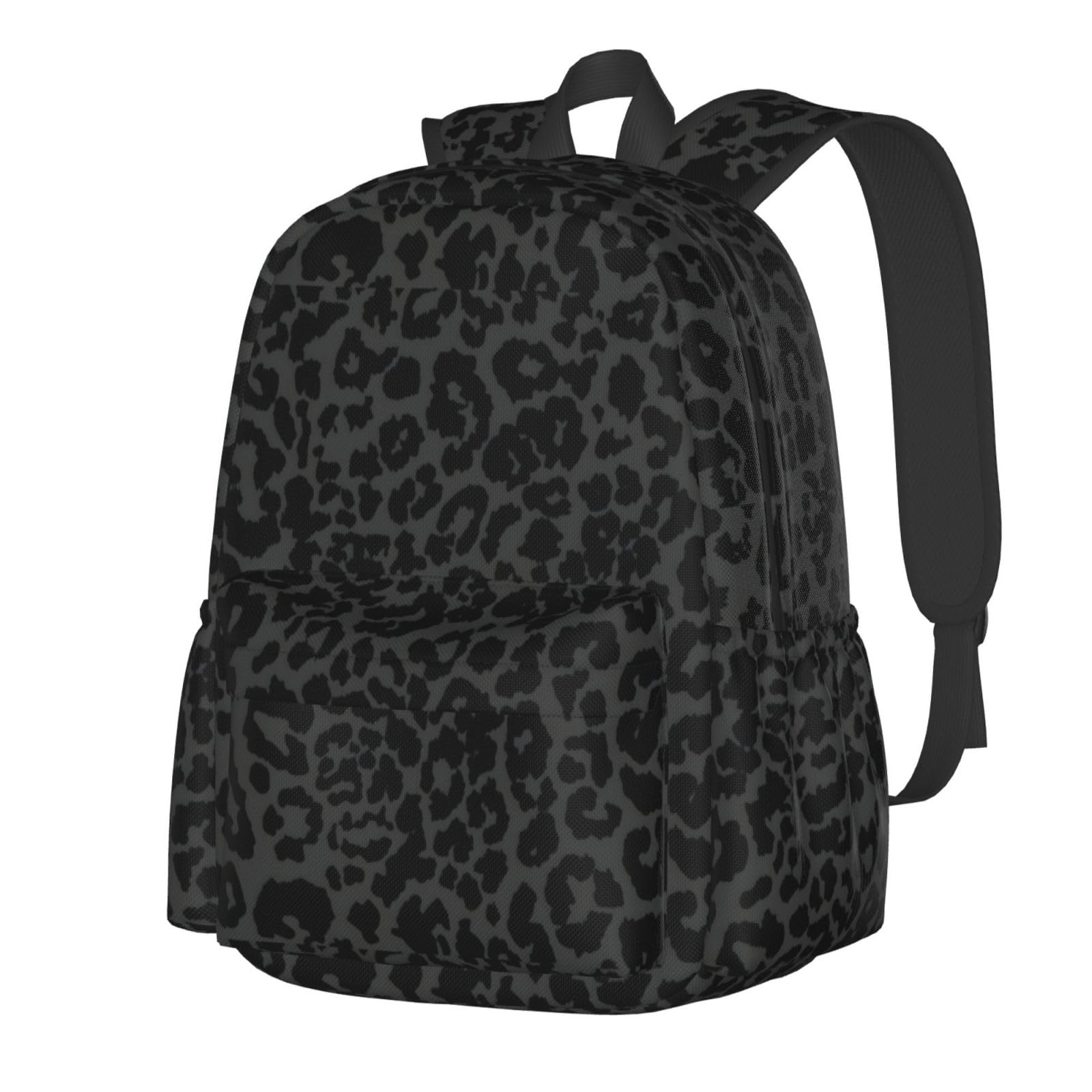 cfpolar 17 Inch Backpack Dark Gray Cheetah Leopard Print Laptop Bag Shoulder Bag School Bookbag Casual Daypack For Boys Girls